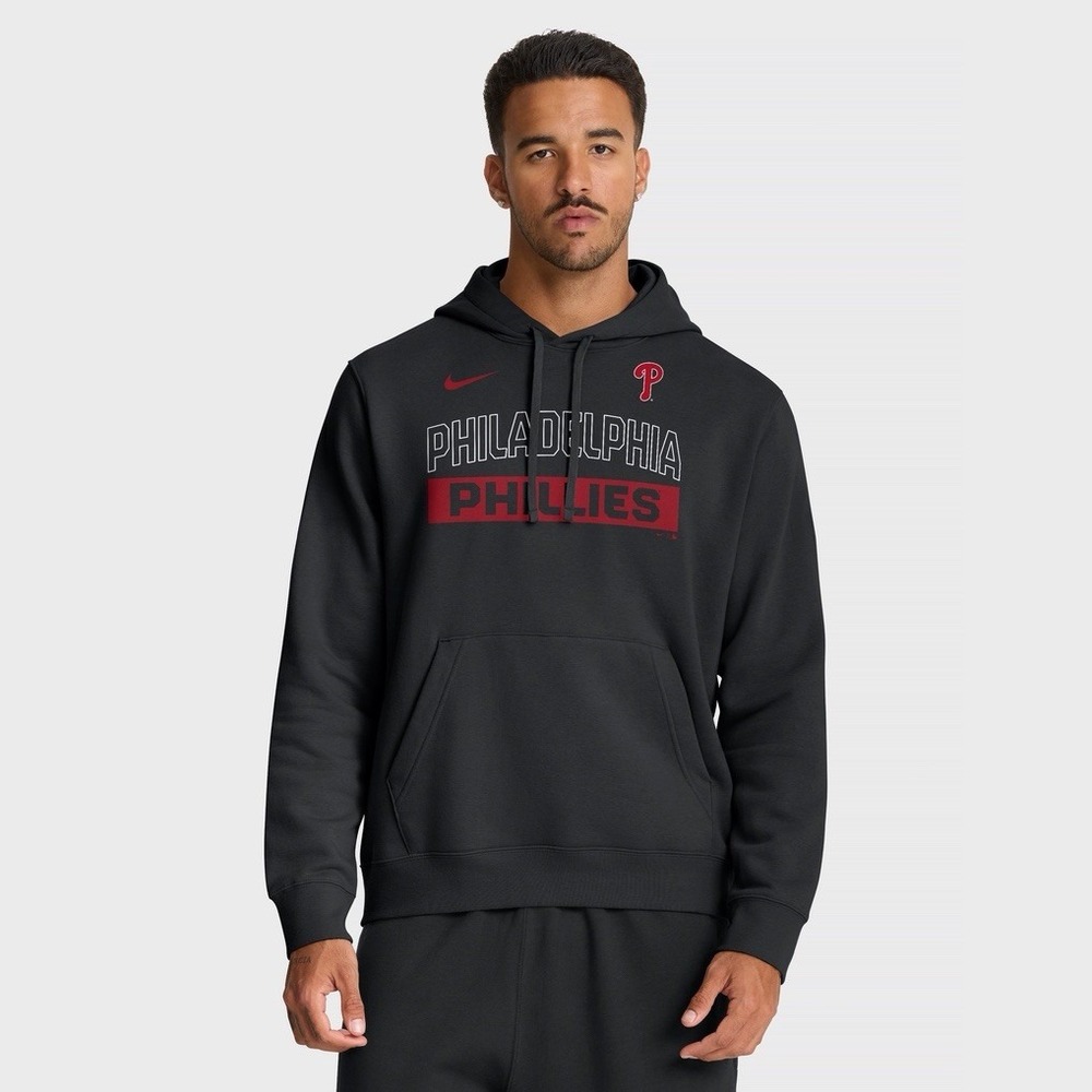 Philadelphia Phillies Men's Large Nike Primetime Black Hoodie Sweatshirt - New